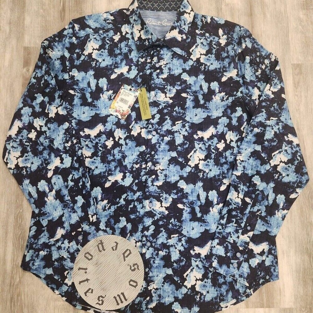 ROBERT GRAHAM Multicolor Blk Blue White Long Sleeve Size XL Brand New w/ Tags